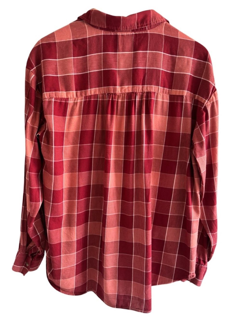 Wonderly Plaid Button Down Shirt Red Orange Long Sleeve Top Size Large - Picture 6 of 13
